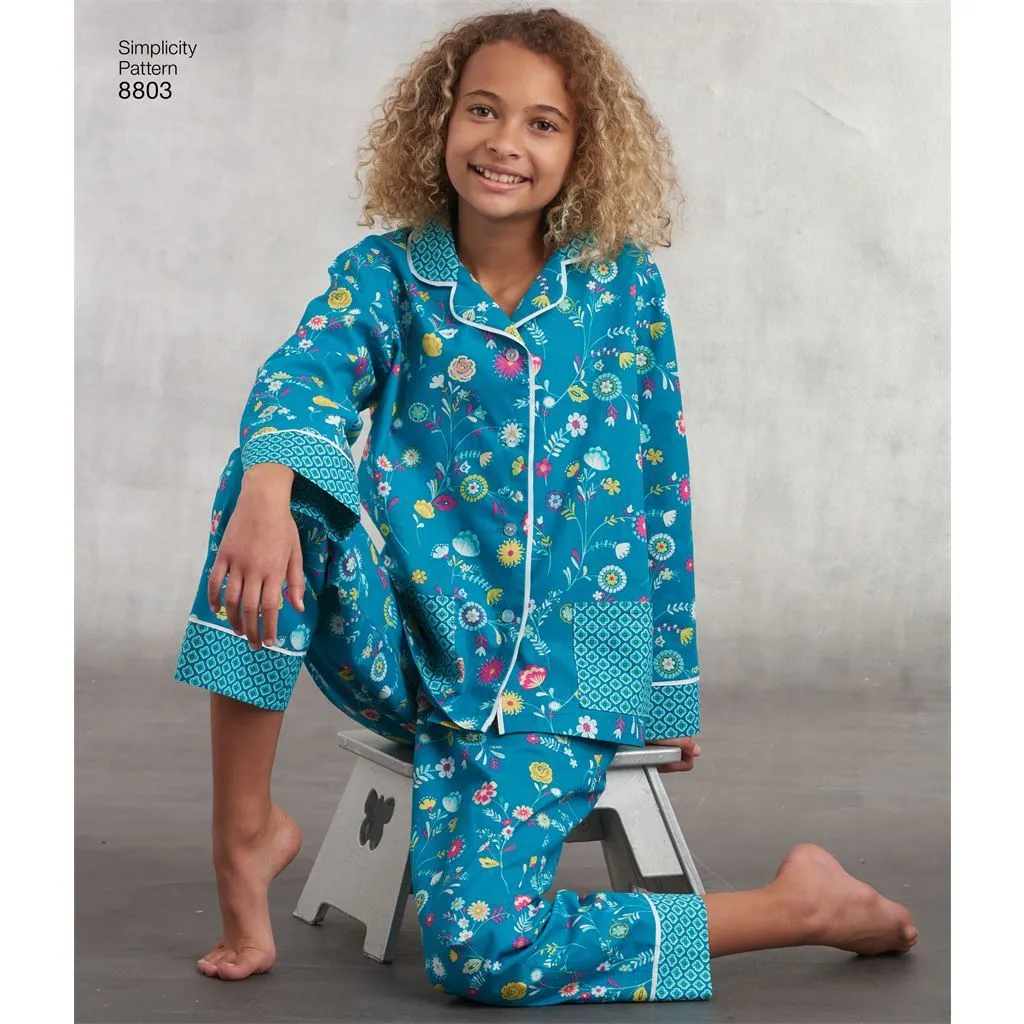Pattern S8803 Girls  and Misses Set of Lounge Pants and Shirt